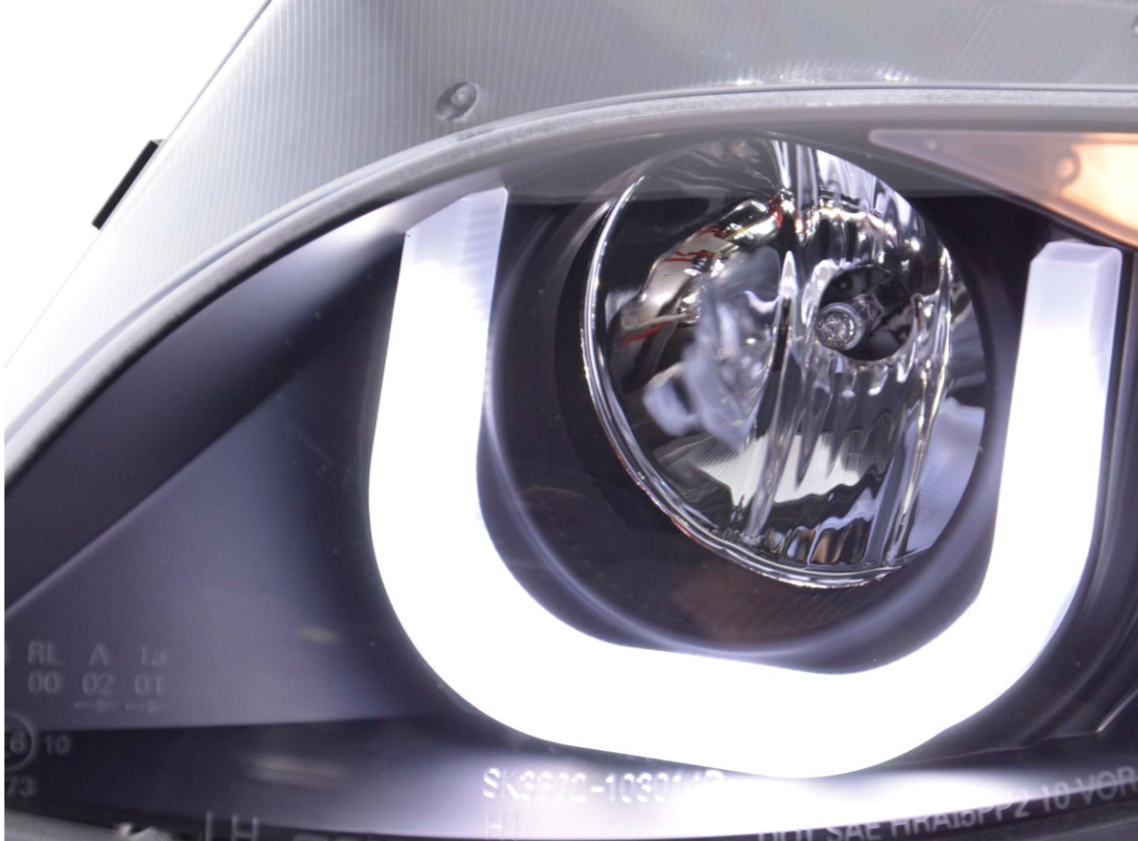 FK Pair LED DRL Projector headlights BMW 3-Series E46 saloon Touring 02-05 RHD - LJ Automotive