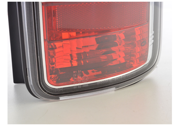 FK Pair LED rear lights Lightbar VW Caddy 2K 03-15 chrome LHD - LJ Automotive