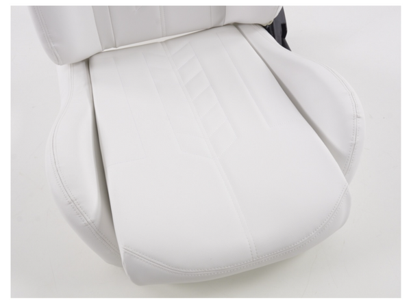 FK Universal Reclining Bucket Sports Seats - Synthetic Leather WHITE Ltd Edition