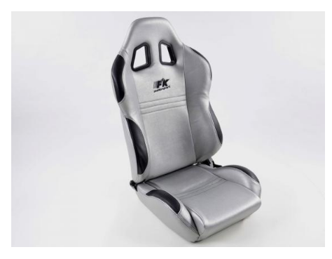 FK Universal Motorsport Bucket Sports Seats Set Silver Grey & Black Car Inc Runners - LJ Automotive