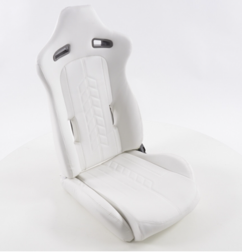 FK Universal Reclining Bucket Sports Seats - Synthetic Leather WHITE Ltd Edition