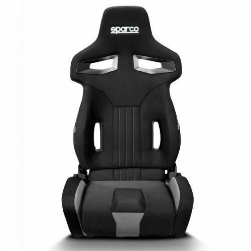 x1 Sparco Sports Bucket Seat R333 Black & Grey Reclinable & Harness Compatible - LJ Automotive