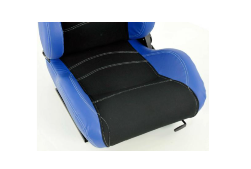 FK Universal Recline Bucket Sports Seats Black BLUE Stitch Car 4x4 Van Camper