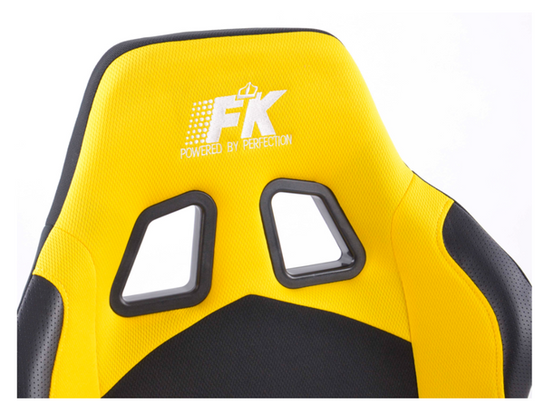 FK Pair Universal Recline & Fold Fwd Bucket Sports Seats Black & Yellow