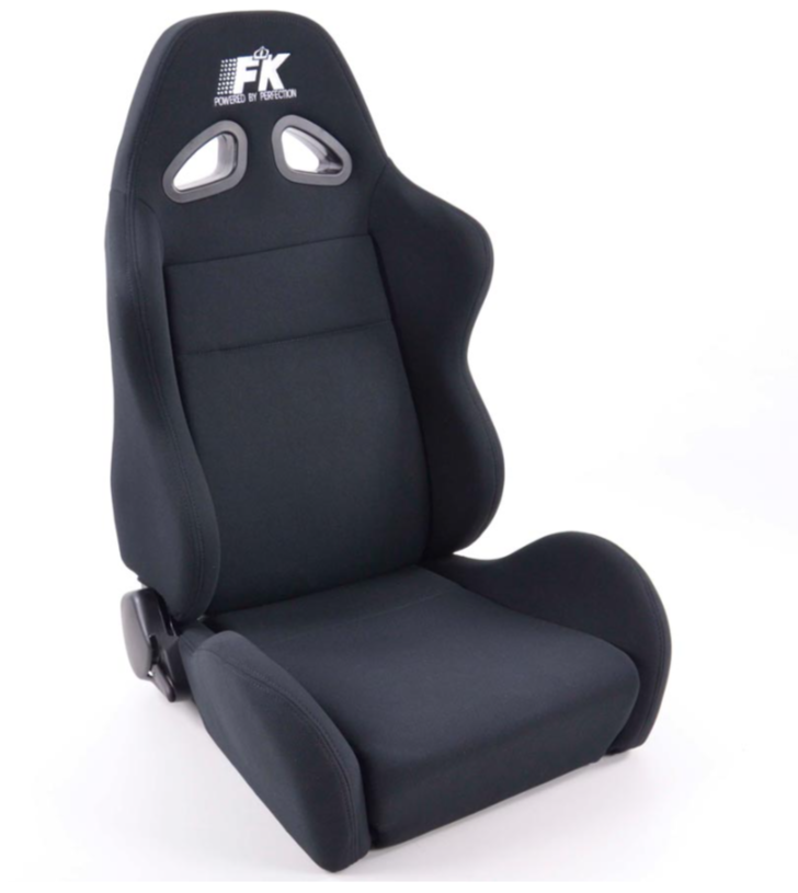 FK Pair Universal Reclining Bucket Sports Seats Black Red Blue Textile Motorsport