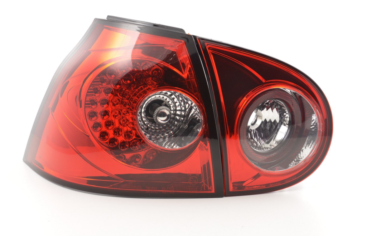 FK Pair LED Rear Lights Lightbar VW Golf 5 MK5 03-08 red 1K RHD OBC Compatible