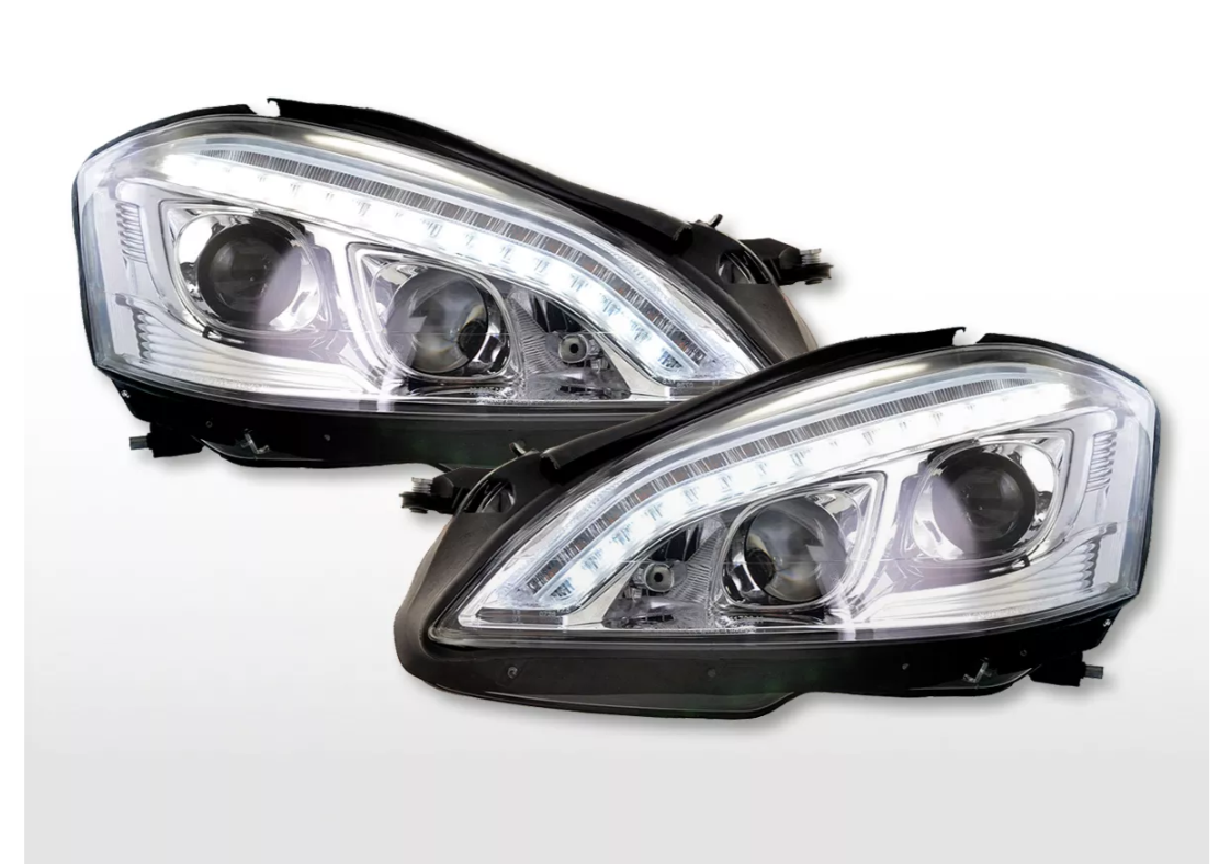 FK Paar Scheinwerfer Xenon LED DRL Lichtleiste Mercedes-Benz S-Klasse 221 W221 05-09 Chrom